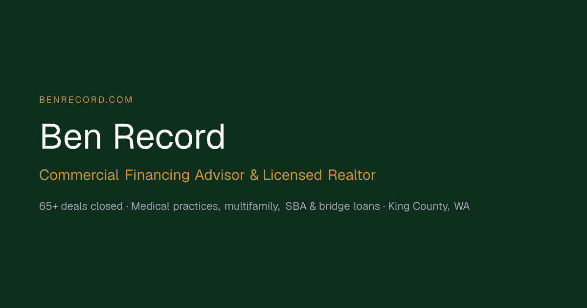 Benjamin Record — Commercial Financing Advisor & Licensed Realtor